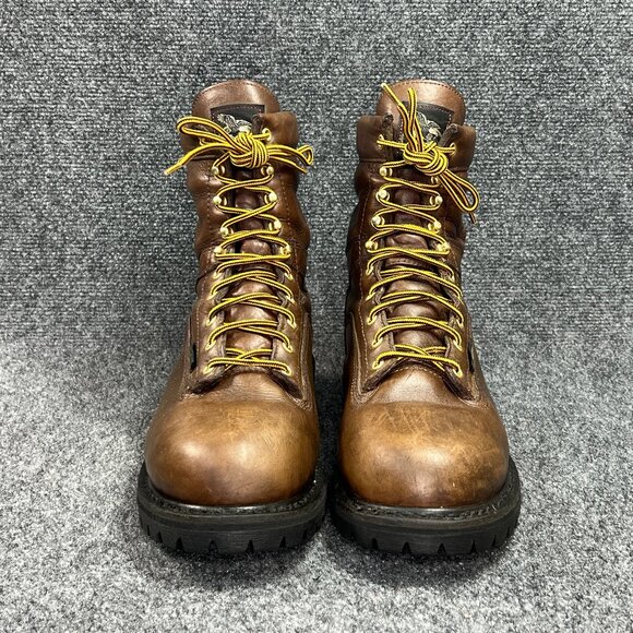 Georgia Boot Lace To Toe Waterproof Work Boots Men's 11 Brown Leather Soft Toe - Picture 2 of 16